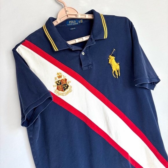 Polo Ralph Lauren Shirt Mens XL Big Pony Crest Classic Fit Red White Blue - Picture 6 of 14